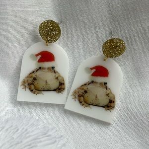 CHRISTMAS TOAD GLITTER EARRINGS